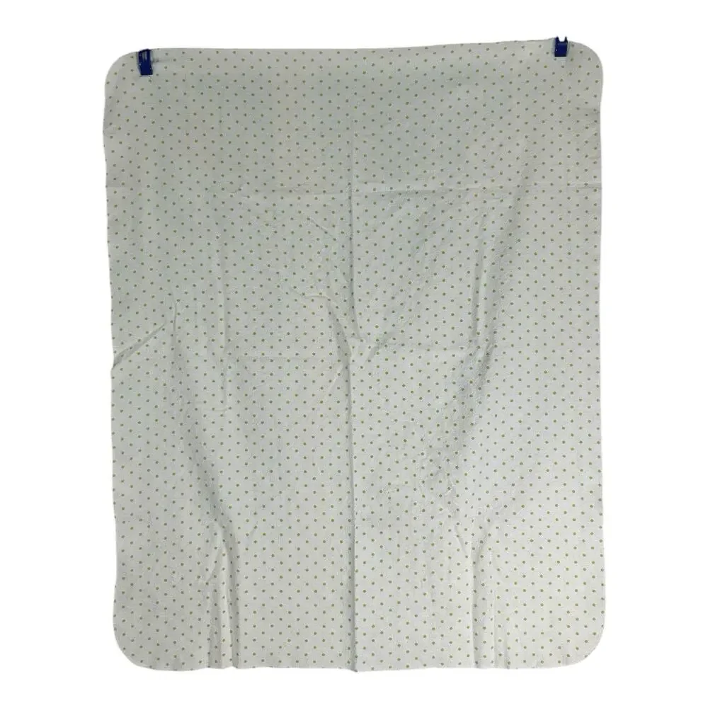 Carter's Green White Polka Dots Baby Receiving Blanket Flannel Cotton